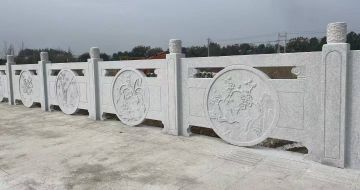 张家口芝麻白河道栏杆 石材栏杆