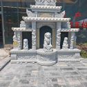 张家口芝麻白中国黑石材套墓 花岗岩墓碑