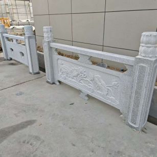张家口芝麻白河道栏杆 石材栏杆