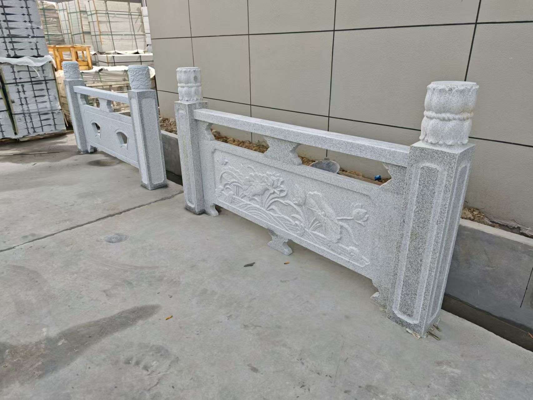 张家口芝麻白河道栏杆 石材栏杆