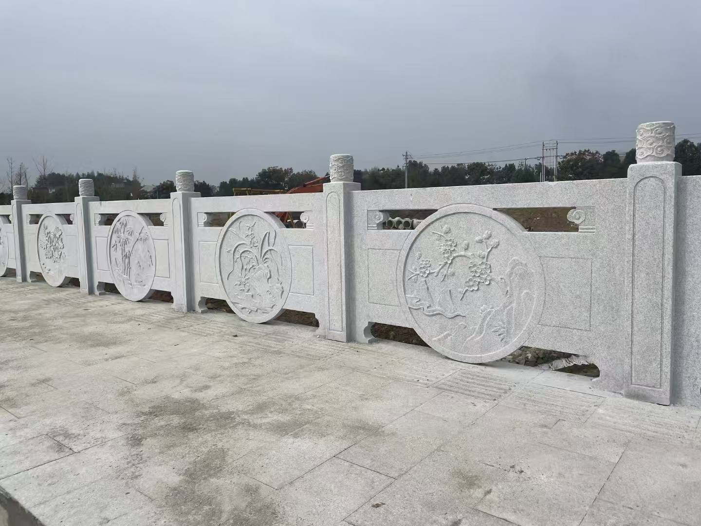 张家口芝麻白河道栏杆 石材栏杆