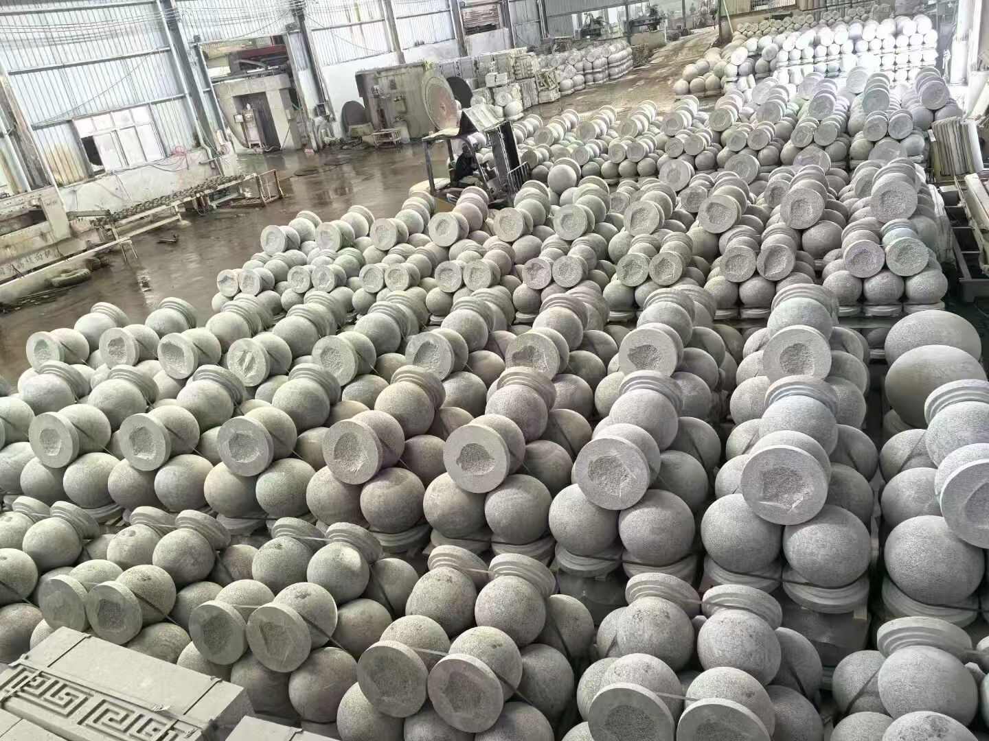 张家口芝麻白圆球 石球 挡车球
